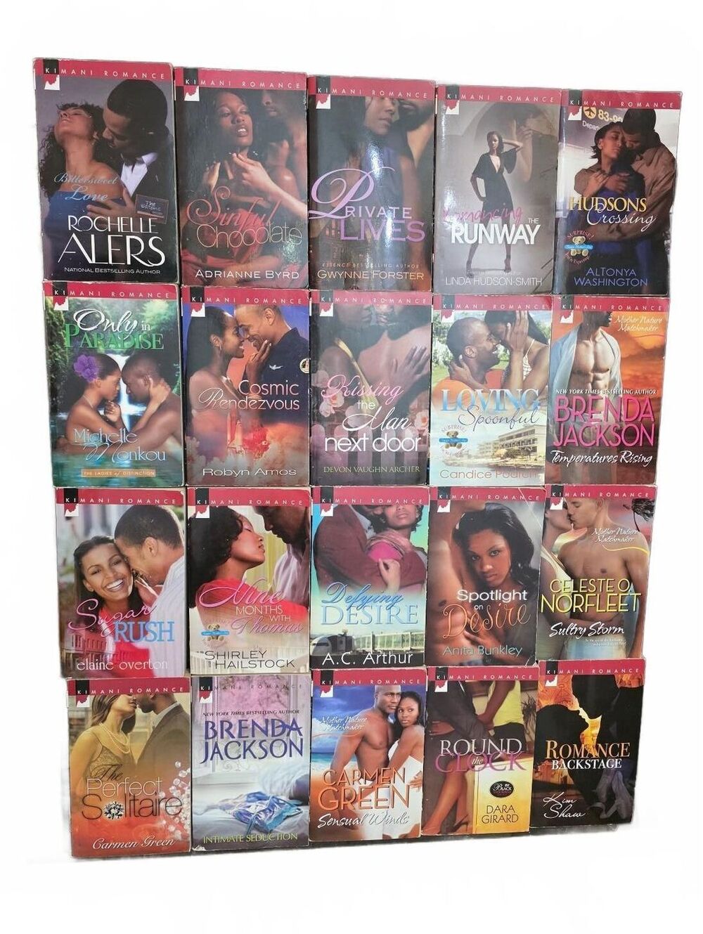Lot of 20 Kimani Romance Paperbacks Harlequin Brenda Jackson Rochelle Alers Set